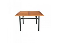 Kovový stůl s dřevěnou deskou 80x80