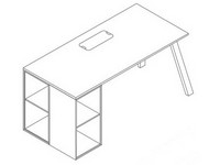 Jednostranný pracovní stůl + boxy lamino - 1400x800x750