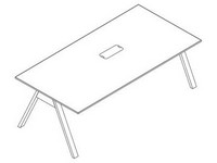Jednací stůl, melamin, 1400x1200x750