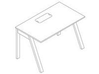 Jednostranný pracovní stůl - MDF - 1600x800x750